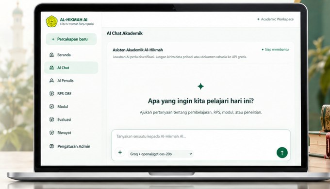Cuplikan tampilan ruang AI Chat Akademik Al-Hikmah AI